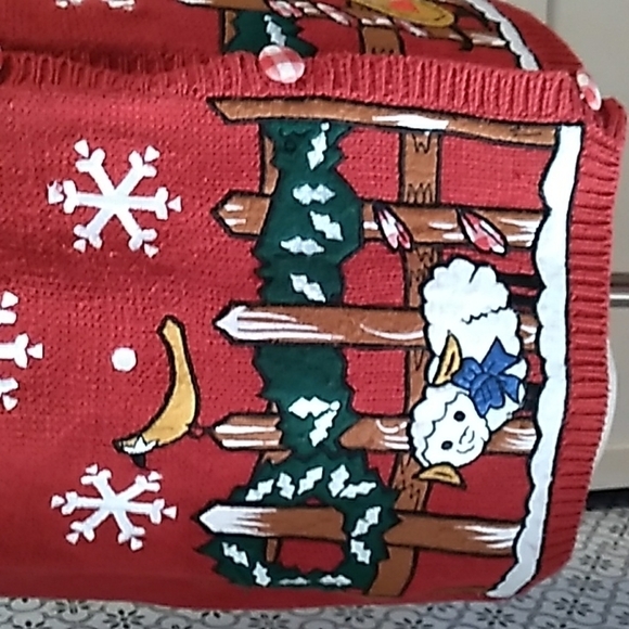 Jason Maxwell medium ugly 🎄 Christmas sweater cardigan vest - Picture 2 of 5